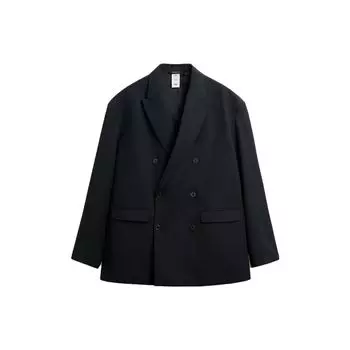 Zara X Maison Special Loose Fit Solid Double Breasted Blazer Men blazers Black 09621630800-33 M