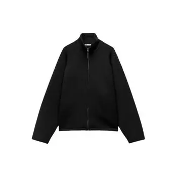 Zara Zipper Jacket With Stand Collar Women Jackets Black 01058027800-36 S