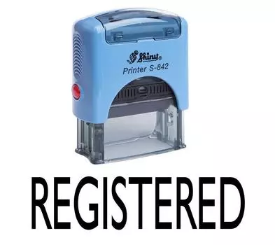 ЗАРЕГИСТРИРОВАННАЯ самописная резиновая печать на заказ блестящая офисная стационарная печать Impression Area 14 mm x 38 mm чёрный