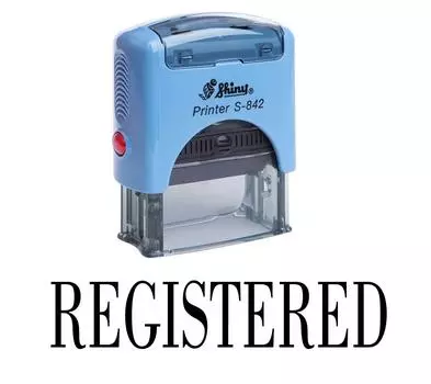 ЗАРЕГИСТРИРОВАННАЯ собственная личность Inking Rubber Stamp Office Стационарная изготовленная на заказ блестящая печать Impression Area 14 mm x 38 mm чёрный