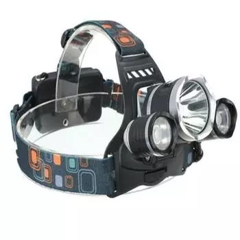 Зарядка бликов на открытом воздухе для рыбалки T6 Light Led Фара 2 batteries + 1 USB чёрный