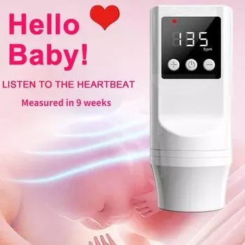 Зарядка Интегрированный Детектор ЧСС Плода Ручной Допплер Детектор ЧСС Младенца Бытовой Портативный Монитор Движения Плода Для Беременных Женщин белый