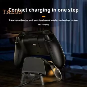 Зарядная база для игрового контроллера с защитой от перенапряжения, безопасная в использовании док-станция для быстрой зарядки контроллера со световым индикатором белый