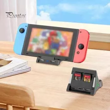 Зарядная база для игровой консоли, док-станция с гнездами для карт, мини-многофункциональный телевизионный адаптер, зарядная станция для коммутатора чёрный