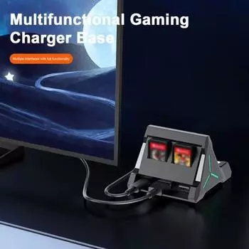 Зарядная база для игровой консоли, док-станция с гнездами для карт, многофункциональная, мини-размер