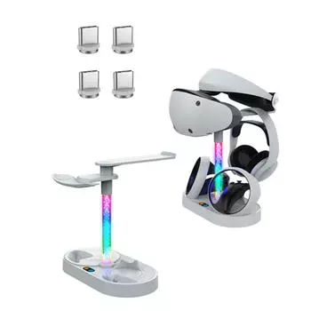 Зарядная база для PSVR2 Магнитное поглощение Зарядка Док-станция Гарнитура Хранение Стойка зарядка База VR Очки Зарядные устройства