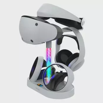Зарядная база и подставка для хранения PS5 VR2 с RGB-подсветкой для маски для глаз VR2 и гарнитуры 30.8*7*14.6 CM