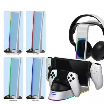 Зарядная база с держателем гарнитуры для контроллера PS5 для пульта дистанционного управления PS Portal Player