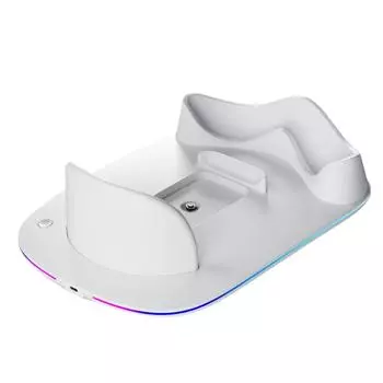 Зарядная док-станция для Apple Vision Pro, многофункциональная база для быстрой зарядки с беспроводным магнитным притяжением и RGB-подсветкой белый