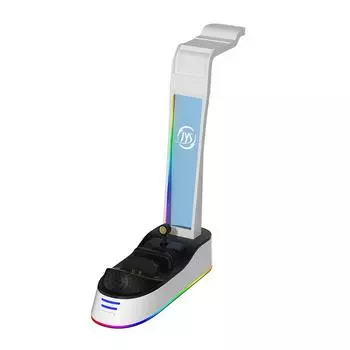 Зарядная док-станция с держателем гарнитуры для контроллера PS5 Портативная зарядная станция Индикатор зарядки для консоли PS5 Portal белый