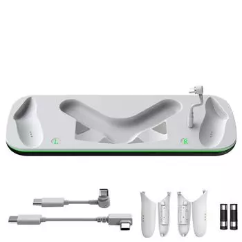 Зарядная док-станция с магнитным креплением и светодиодной полосой для Meta Quest 3/3S