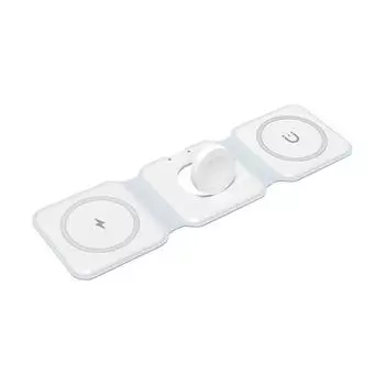 Зарядная станция 3 в 1 для iPhone 16/15/14/13/12 серии, дорожное зарядное устройство для нескольких устройств для AirPods 3/2/Pro, Apple Watch серии белый