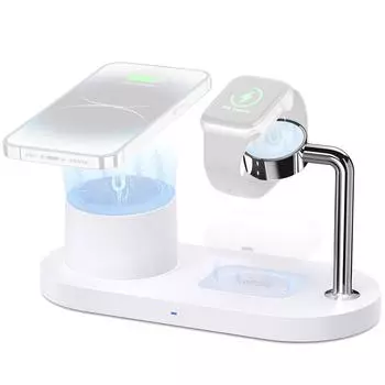 Зарядная станция 3 в 1 MagSafe Магнитная беспроводная зарядная подставка совместима с белый