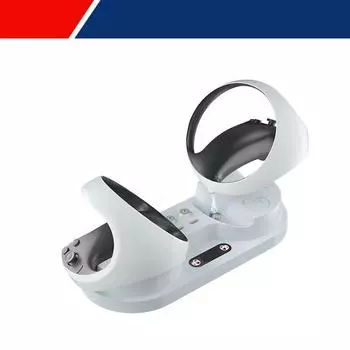 Зарядная станция для консоли PSVR2 с портом быстрой зарядки для PS VR2, портативный держатель для рассеивания тепла с зарядным кабелем USB C белый