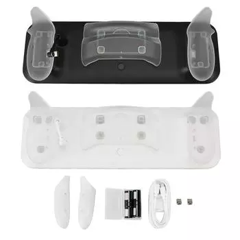 Зарядная станция для контроллера VR-гарнитуры с магнитными контактами и RGB-подсветкой White