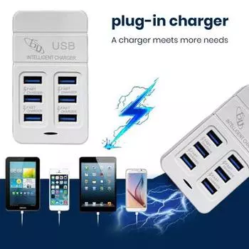 Зарядная станция USB C, 50 Вт, 6 портов, 3 PD, 3 USB или 6 настольных USB-разъемов