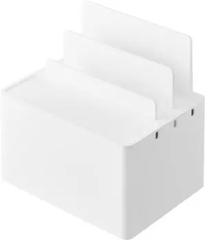 Зарядная станция Yamazaki Jitsugyo, белая, Ш20 x Г15 x В20 см, вертикальный зарядный футляр для хранения, коробка для кабелей, массовое хранение 2194 Прибл. белый