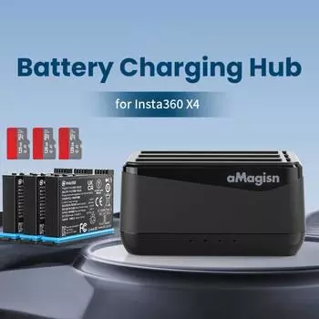 Зарядная стойка для аккумулятора, зарядное устройство для быстрой зарядки, зарядный концентратор, новое зарядное устройство для аккумулятора Insta360 X4