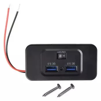 Зарядное устройство 12 В-24 В, автомобильное зарядное устройство с двумя USB-портами, выходная мощность 36 Вт, материал ABS, быстрая зарядка 3.0, устойчивая к царапинам, зарядка на ходу CHINA