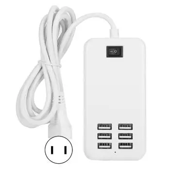 Зарядное устройство-адаптер 6 портов 30 Вт USB настольная станция быстрой зарядки Hub 100?Вилка 240VUS