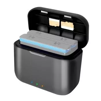 Зарядное устройство aMagisn AX05 с 2-канальными аккумуляторными батареями. Аккумуляторный блок для быстрой зарядки, с портом Type-C и 3-мя канальными. чёрный