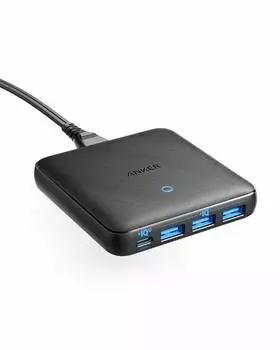 Зарядное устройство Anker PowerPort Atom III Slim 65 Вт, оснащенное совместимыми с PD GaN-устройствами (Четыре порта) - 4-портовый USB-C PowerIQ3.0, (Галлий