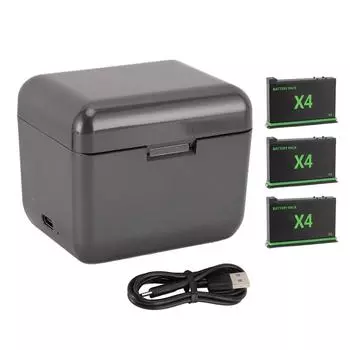 Зарядное устройство для аккумулятора спортивной камеры, 3-канальное, со слотом для карты памяти, кабель типа C, 3 шт., 2500 мАч, сменный