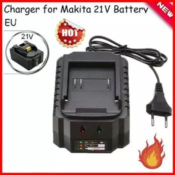 Зарядное устройство для электроинструмента 21 В, запасное зарядное устройство для литий-ионного аккумулятора 21 В, специальное зарядное устройство для аккумулятора Makita, вилка европейского стандарта EU чёрный
