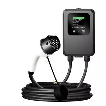 Зарядное устройство для электромобиля 32A-24A-16A-8A 7 кВт 1-фазное зарядное устройство для электромобиля настенная коробка для электромобиля кабель Type2 5 м цветной ЖК-экран