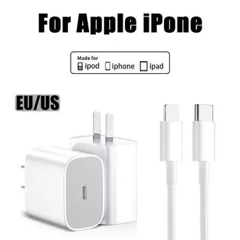 Зарядное устройство для быстрой зарядки PD для Apple iPhone 15plus, 20 Вт, быстрое зарядное устройство для iPhone14, 13, 12, 11 Pro, XS Max, iPad SE, быстрое зарядное устройство, USB C, кабель для быстрой зарядки