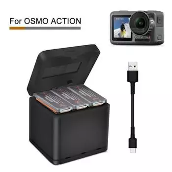Зарядное устройство для быстрой зарядки QC3.0 зарядное устройство для аккумулятора спортивной камеры DJI OSMO ACTION
