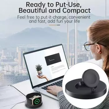 Зарядное устройство для часов, вертикальное магнитное, быстрая, безопасная зарядка, встроенный смарт-чип, многофункциональная защита, подставка для зарядного устройства для часов для Iwatch 7/8 чёрный