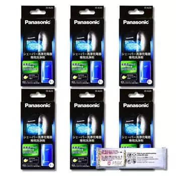 Зарядное устройство для чистки бритвы Panasonic, специальное чистящее средство, 3 шт. x 6 шт., набор дезинфицирующих листов ES-4L03