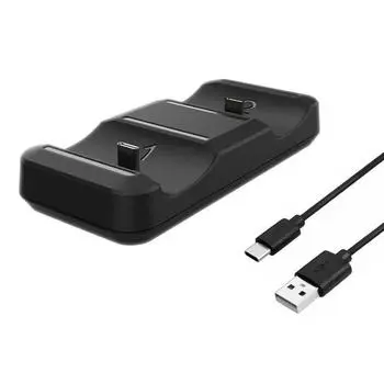 Зарядное устройство для док-станции, подходящее для джойстика PS5, зарядная док-станция TSV Dual USB для быстрой зарядки, подставка для зарядного устройства с джойстиком PS5 Dual Sense 11.43*5.6cm чёрный