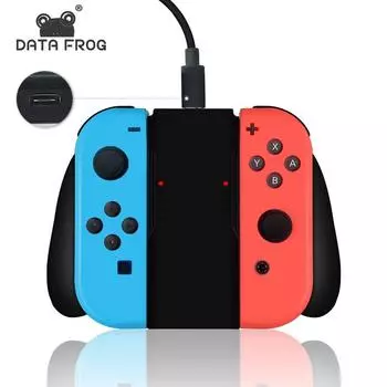 Зарядное устройство для геймпада Data Frog с двойным геймпадом для Nintendo Switch Joy-Con Type-C, интерфейс для зарядки, кронштейн для аксессуаров для переключателей