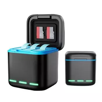 Зарядное устройство для GoPro Go Pro Hero 8 7 6 5, чехол для хранения аккумуляторов с кабелем TypeC, зарядная станция, аксессуары для камеры