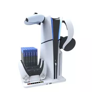 Зарядное устройство для контроллера PS5 с аксессуарами для игровой консоли, охлаждающая подставка, держатель для гарнитуры, игра для PS5, аксессуары для PS5