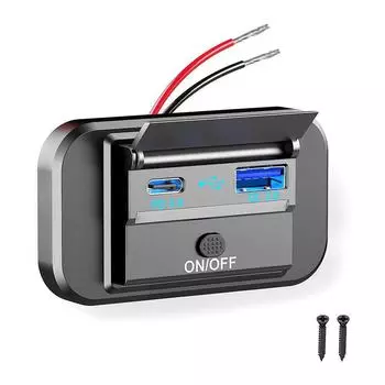 Зарядное устройство для мобильного телефона с USB-панелью для автофургона с быстрой зарядкой QC3.0 + PD3.0 — нет необходимости сверлить отверстия Blu-ray