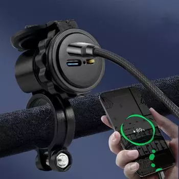 Зарядное устройство для мотоцикла PD 18 Вт, быстрая зарядка, разъем питания, двойной порт, адаптер для зарядки телефонов и планшетов 18PD