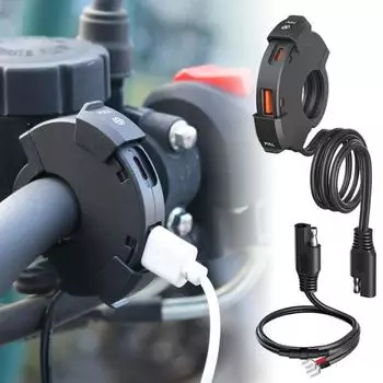 Зарядное устройство для мотоцикла QC 3.0 USB быстрая зарядка Type-C USB зарядное устройство для телефона с двумя портами водонепроницаемая розетка 12-24 В зарядные устройства для мотоциклов и велосипедов вилка