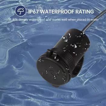 Зарядное устройство для мотоцикла USB-адаптеры для бортовых розеток, водонепроницаемые, с переключателем, быстрая зарядка 12/24 В для iPhone, аксессуары для мотоциклов чёрный