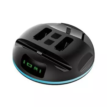 Зарядное устройство для сиденья с левой и правой ручкой Зарядная док-станция Type-c с ослепительными огнями, совместимая с чёрный