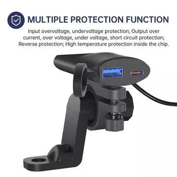 Зарядное устройство для телефона для мотоцикла, двойной USB AC, быстрая зарядка 3,0, USB-зарядное устройство для мотоцикла, интеллектуальная мощность