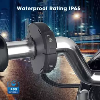 Зарядное устройство для телефона на мотоцикле, водонепроницаемое, на руль, USB-зарядное устройство для мотоцикла QC 3.0 Type C, зарядное устройство для мотоцикла 12/24 В чёрный