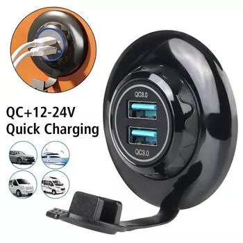 Зарядное устройство для телефона, настенное крепление на панель быстрой зарядки DC12-24 В 36 Вт, автомобильное зарядное устройство, быстрое зарядное устройство, USB-разъем для зарядки, универсальный порт QC+ PD3.0 Type-C 2U QC and QC