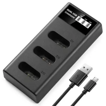 Зарядное устройство ENEGON с 3-канальным ЖК-дисплеем, USB-зарядное устройство для Sony, зарядное устройство для камер NP-BX1 ZV-1, ZV-1 ii, Cyber-Shot DSC-RX100, DSC-RX100