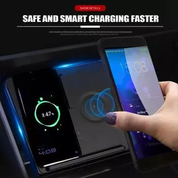 Зарядное устройство Fast Car 10 Вт/5 Вт, черное беспроводное зарядное устройство для телефона Tesla