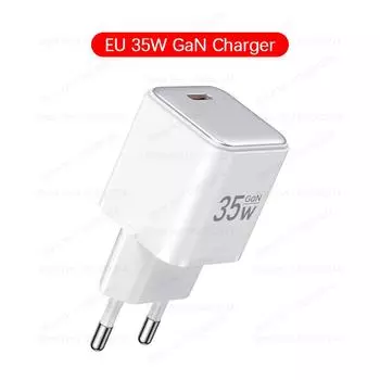 Зарядное устройство GaN мощностью 35 Вт, сверхбыстрая зарядка для iPhone 14, 13, 12, 11 Pro Max Plus, iPad Air, кабель USB Type C для iPhone, аксессуары для зарядного устройства White Charger