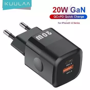 Зарядное устройство Kuulaa, 20 Ватт EU Plug чёрный