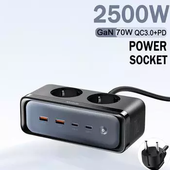 Зарядное устройство Mcdodo GaN, вилка европейского стандарта, розетка переменного тока, удлинитель, быстрая зарядка для ноутбука, Macbook, iPhone 15, Huawei, Samsung